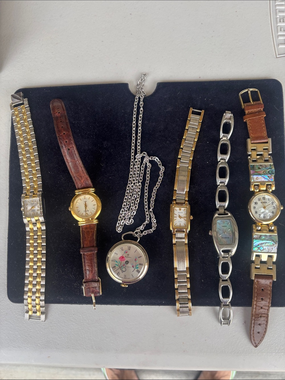 Vintage Gold-Tone Floral Pocket Watch Necklace - Women Jewelry